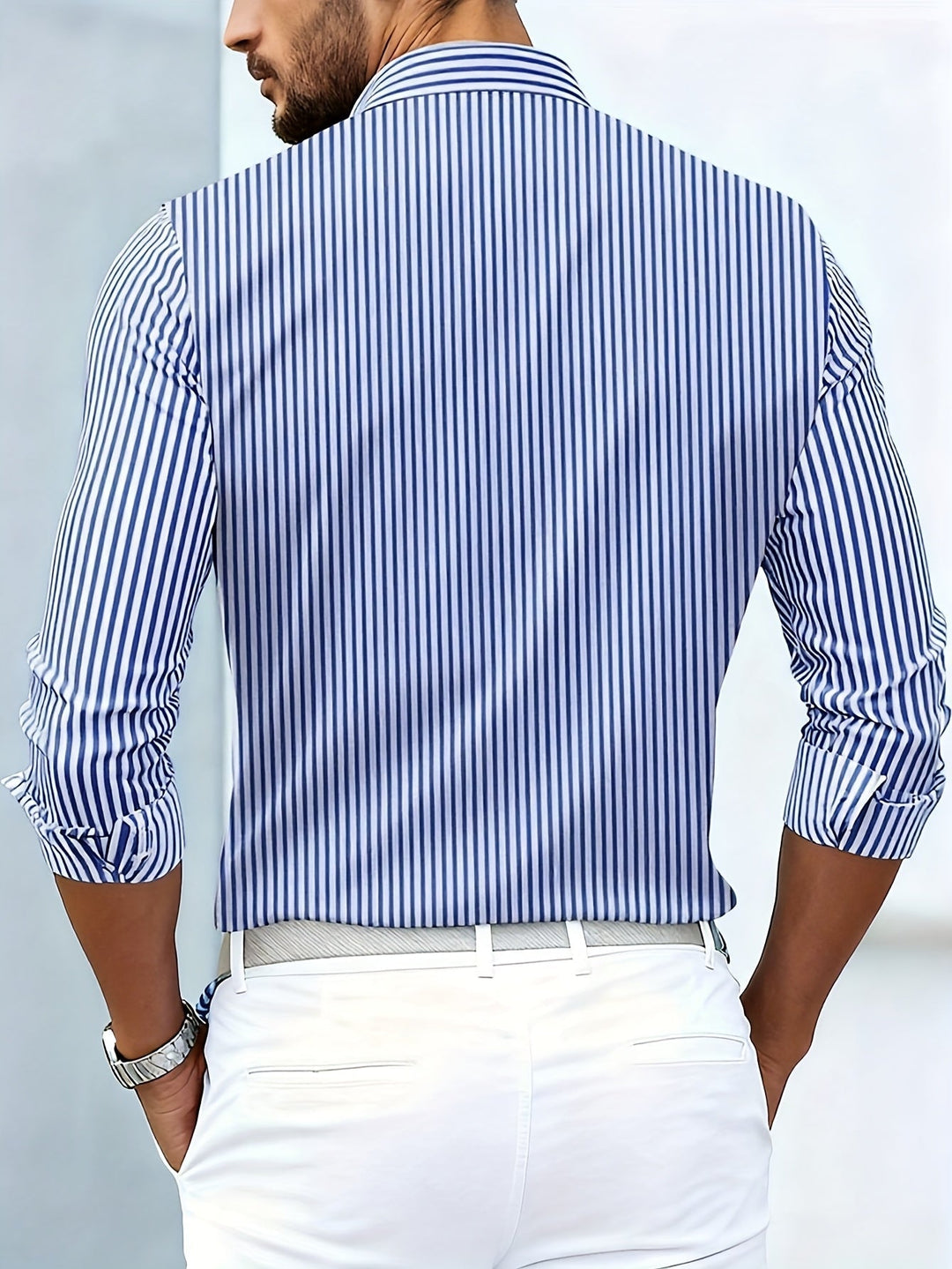 Alverton - Vintage-Wash Long-Sleeve Striped Shirt