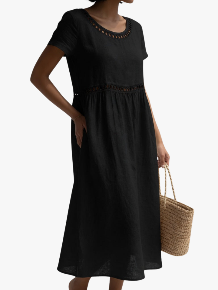 Ysoline - Soft-Touch Embroidered Midi Dress