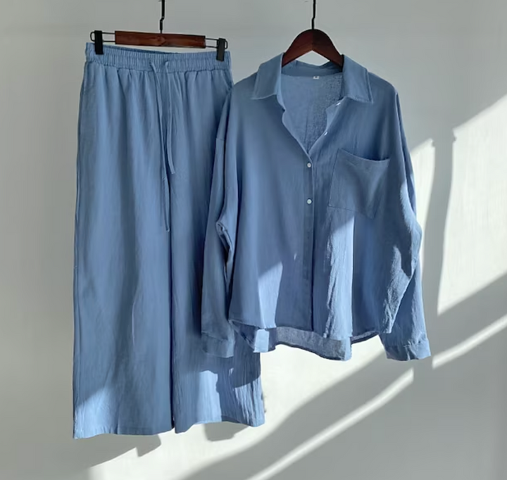 Kairi - Oversized Blouse and Palazzo Trousers Set