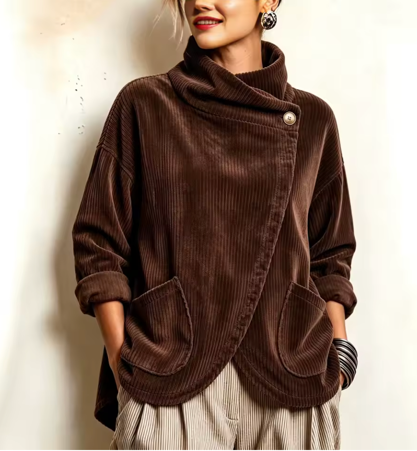 Sioned - Textured Oversized Sweater Jacket