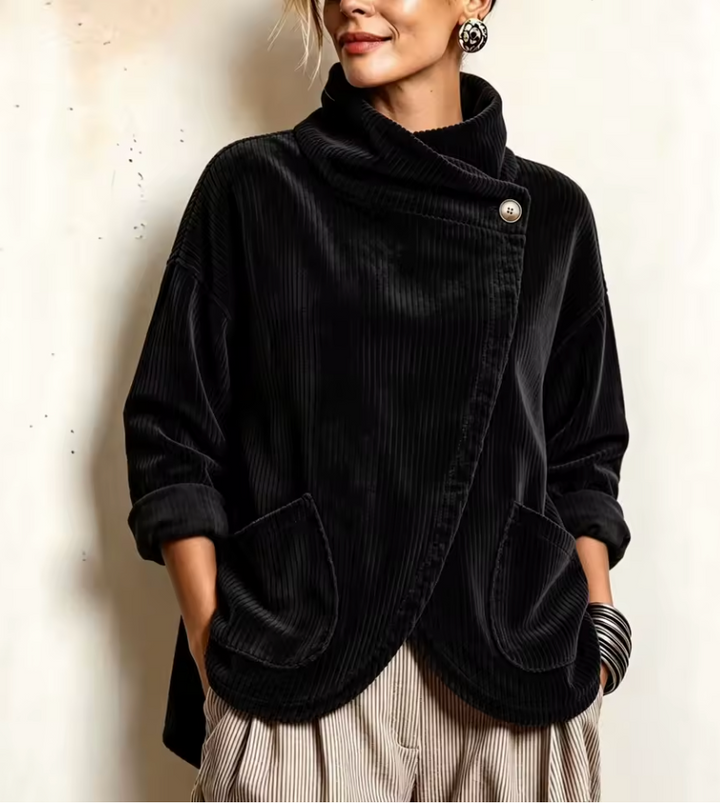 Sioned - Textured Oversized Sweater Jacket