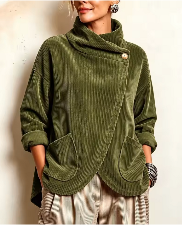 Sioned - Textured Oversized Sweater Jacket