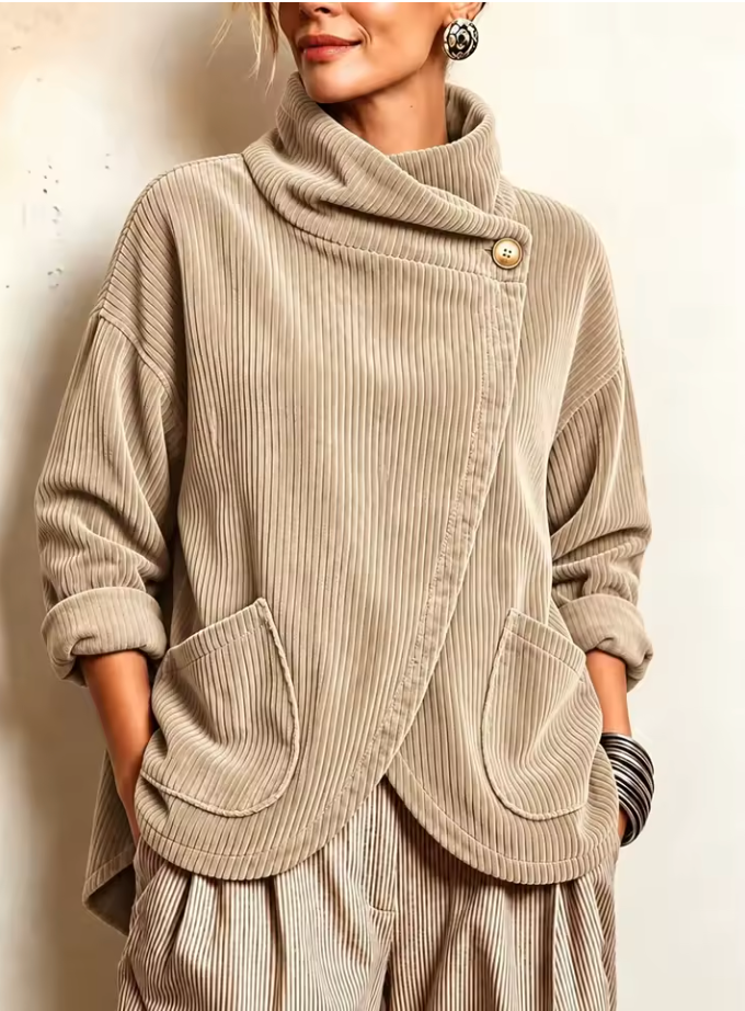Sioned - Textured Oversized Sweater Jacket