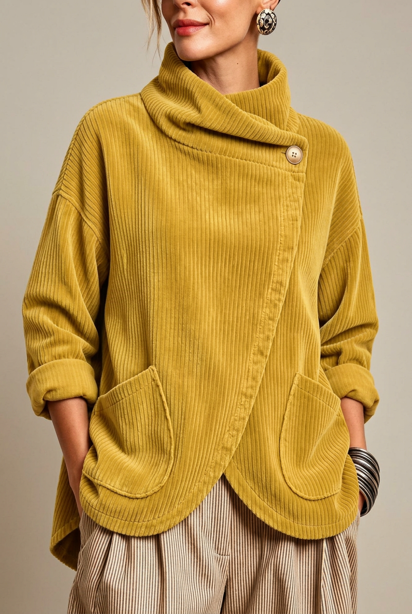 Sioned - Textured Oversized Sweater Jacket
