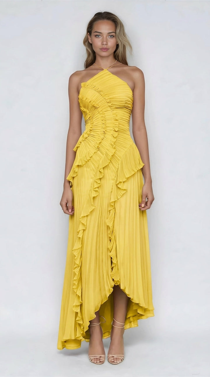 Sancia - Ruffle Pleated Midi Dress