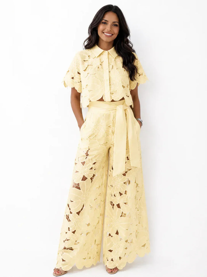 Avalina - Soft-Touch Blouse & Trousers Set