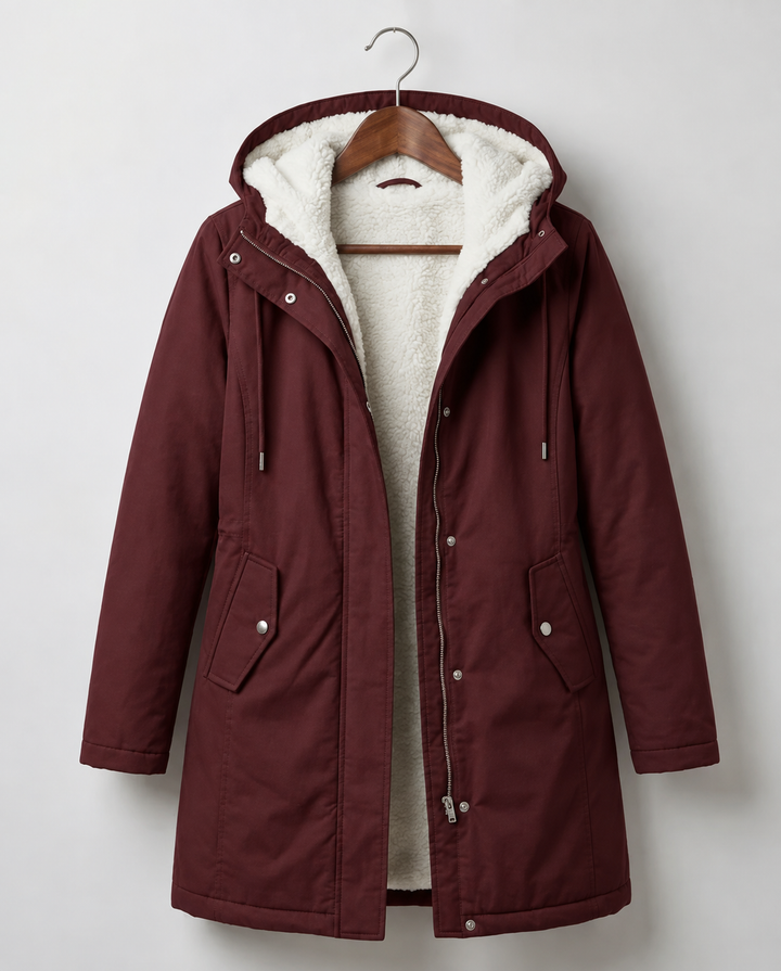 Clarice - Water-Repellent Longline Hooded Jacket
