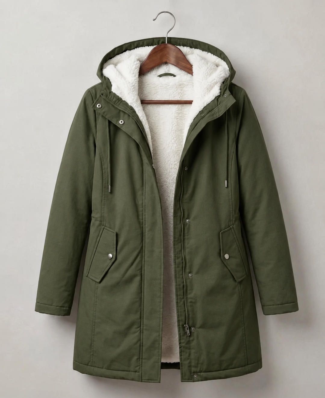 Clarice - Water-Repellent Longline Hooded Jacket