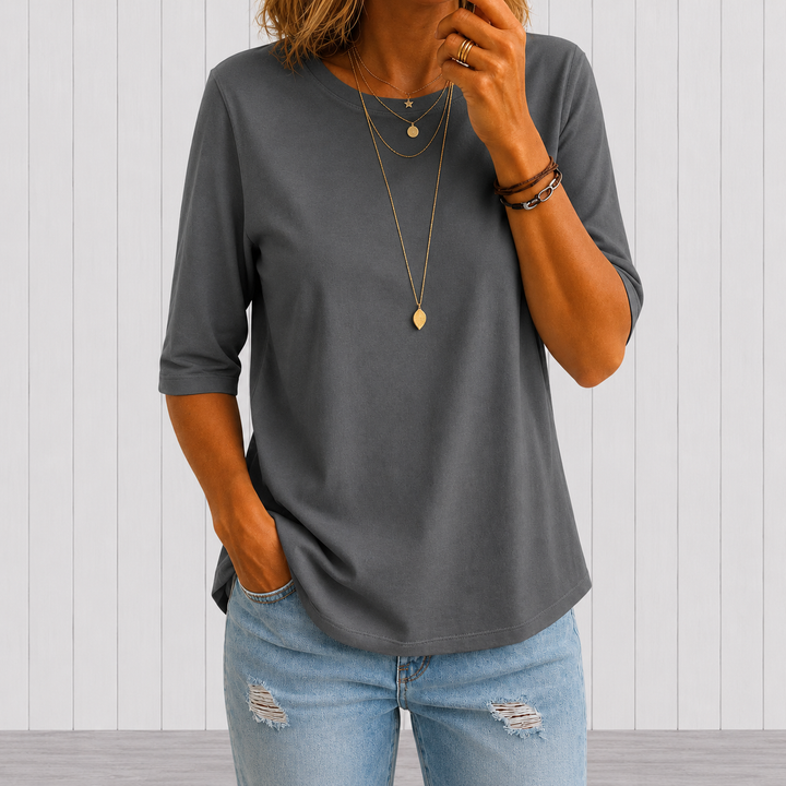 Isara - Soft-Touch Mid-Sleeve T-Shirt