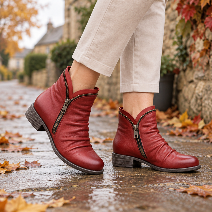 Anara - Textured Ankle Boots