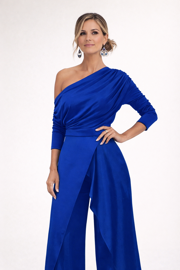 Perla - Soft-Touch One-Shoulder Jumpsuit