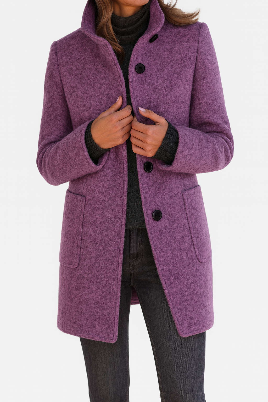 Jessa - Mid-Length Button Coat