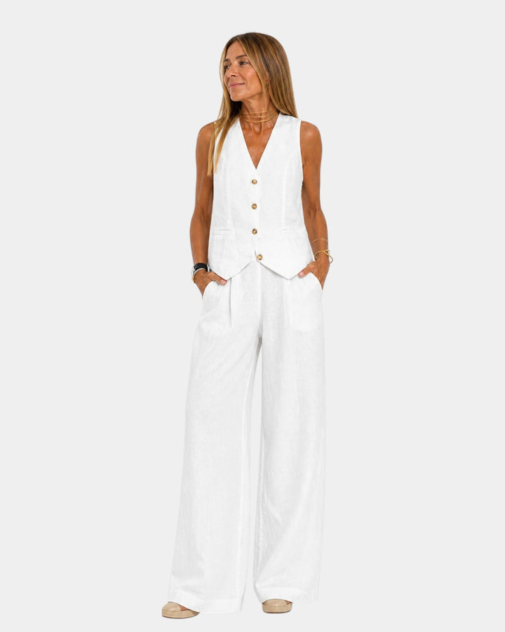 Nicolette - Tailored Vest & Wide-Leg Trousers Set
