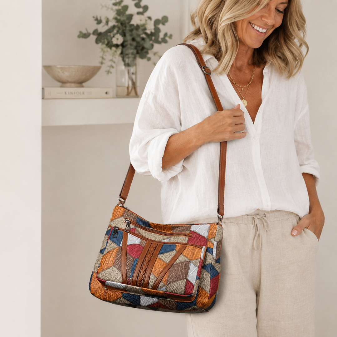 Lauranique - Soft-Touch Patchwork Crossbody Bag