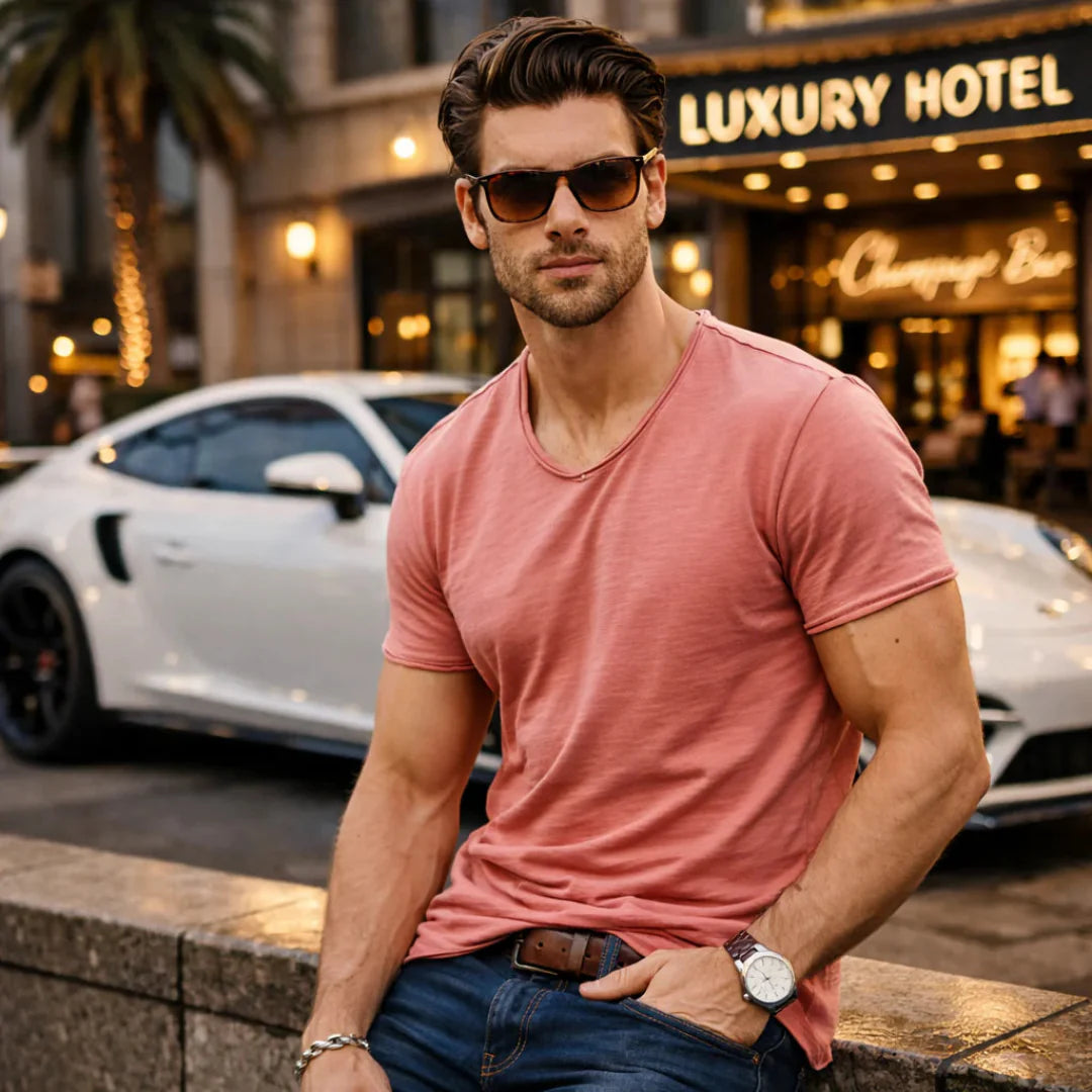 Jackson - Soft-Touch Slub V-Neck T-Shirt