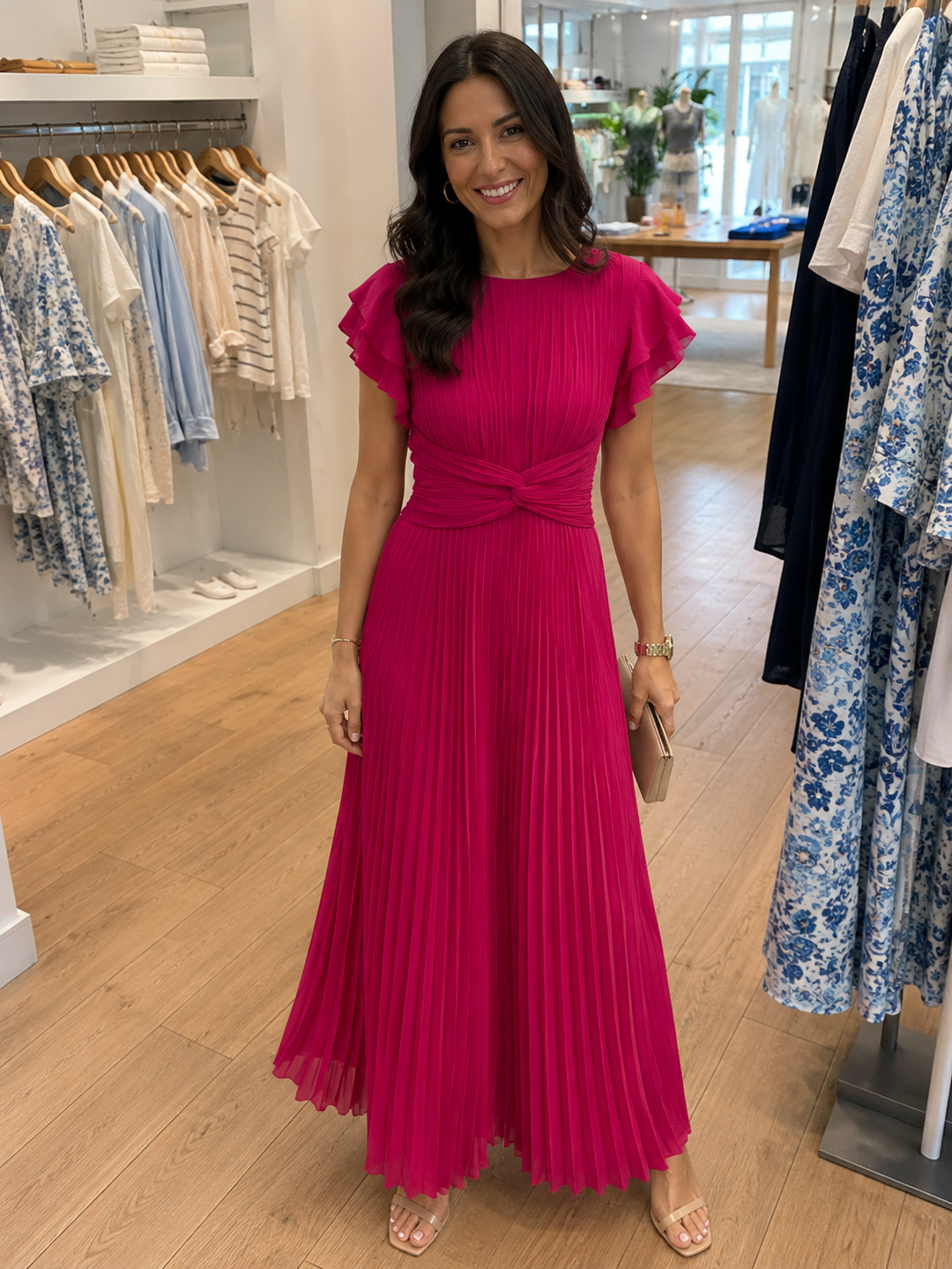 Novalie - Fluid Pleated Maxi Dress