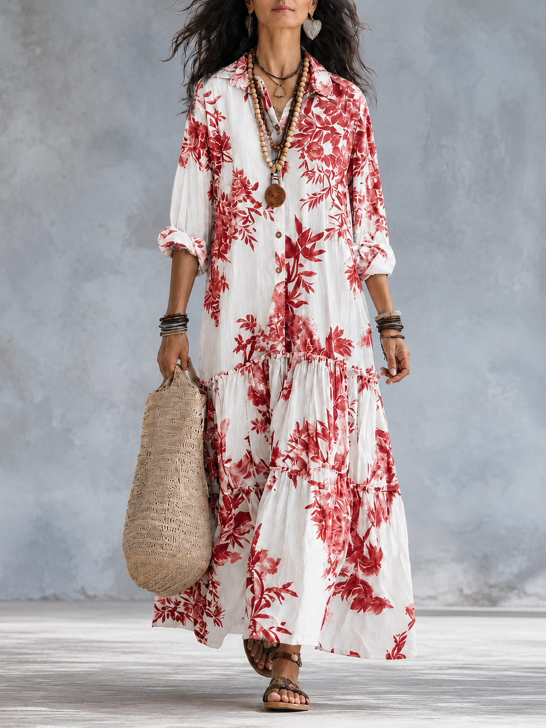Galenisse - Breezy Button-Up Maxi Dress