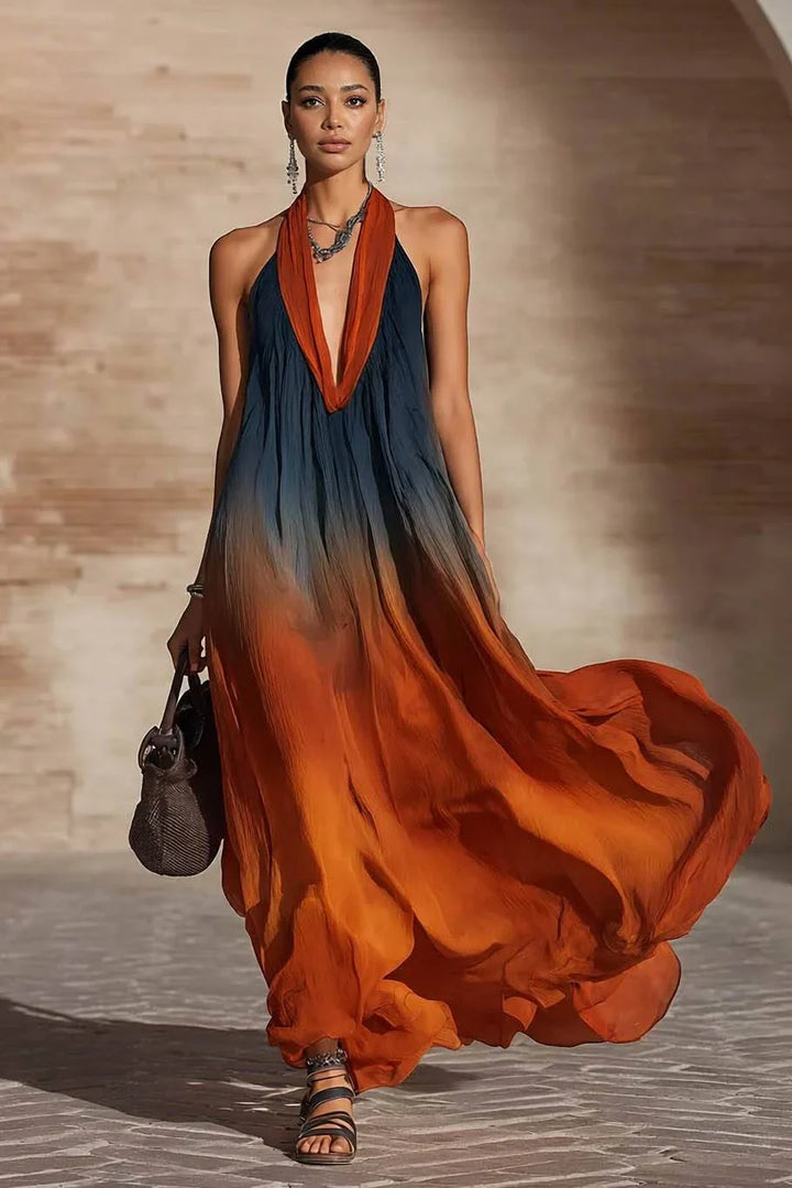 Calissa - Soft-Touch Halter-Neck Maxi Dress