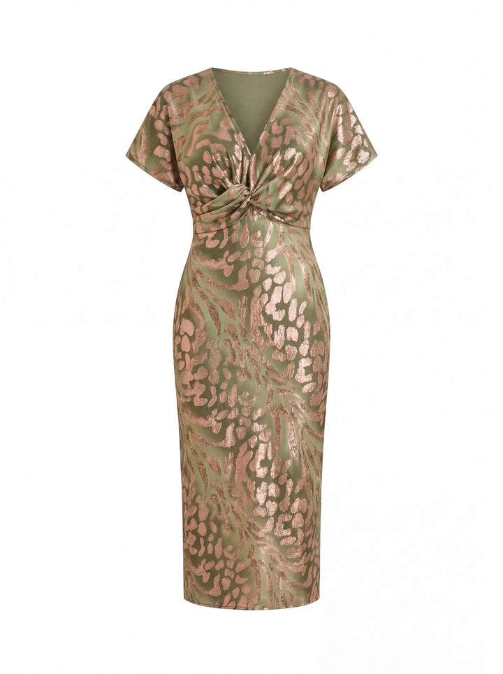 Selina - Draped Knot-Waist Dress