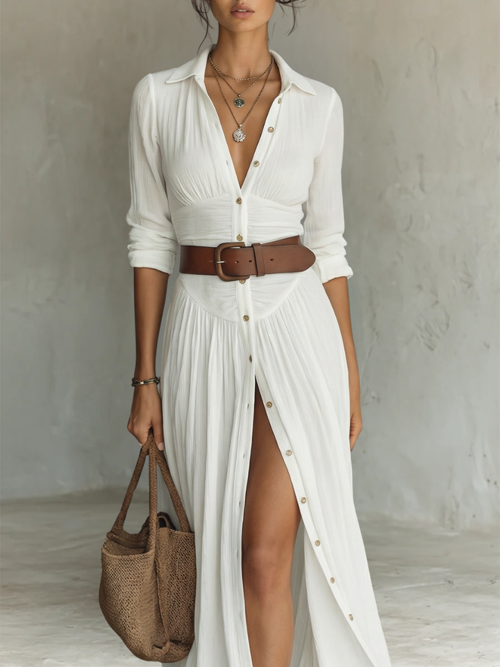 Melusine - Lightweight Belted Maxi Dress
