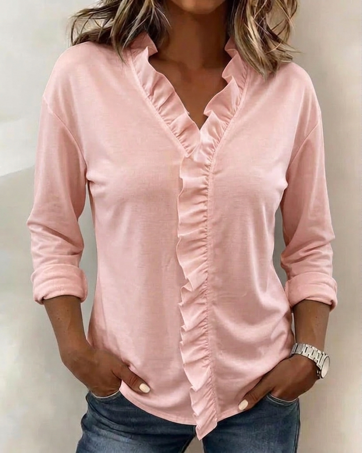 Maeryn - Premium Ruffled V-Neck Blouse
