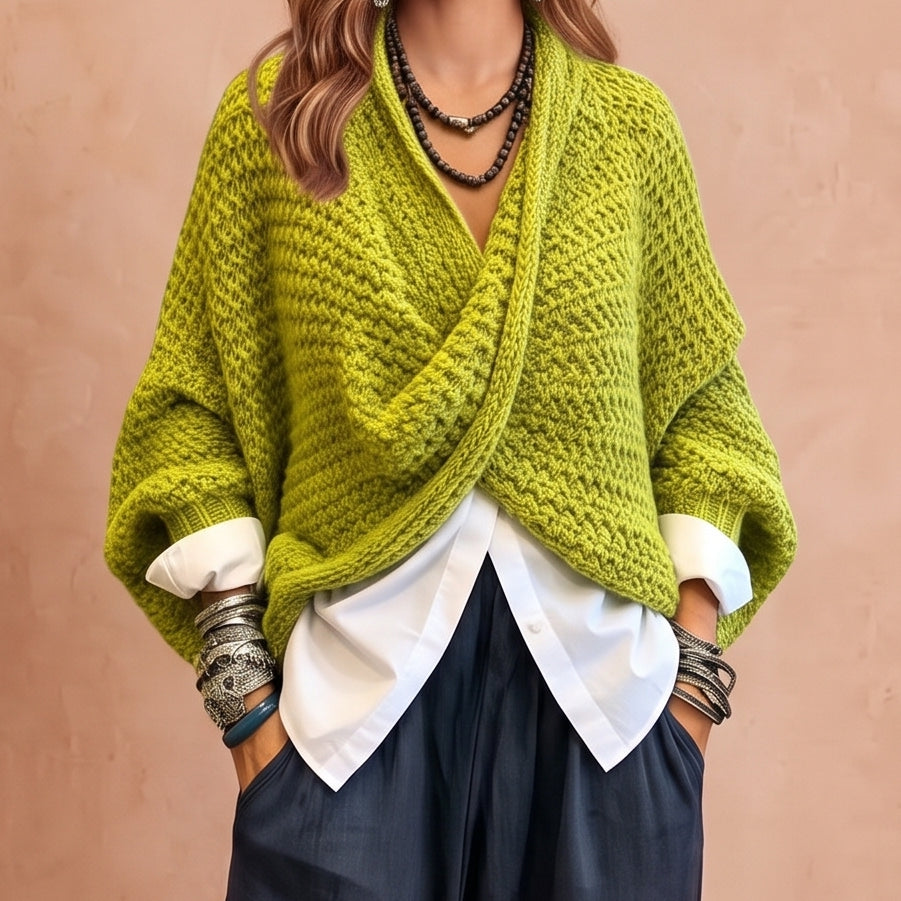 Orelle - Textured V-Neck Sweater