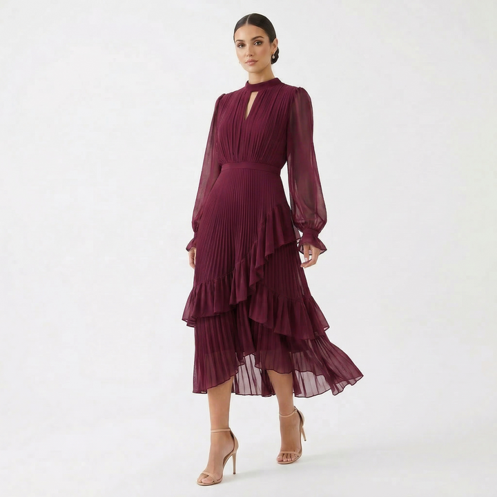 Kiana - Sculptural Pleated Evening Dress