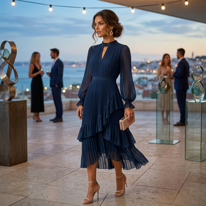 Kiana - Sculptural Pleated Evening Dress