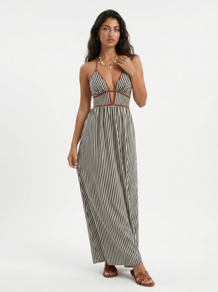 Lilliet - Sculptural Halter Maxi Dress