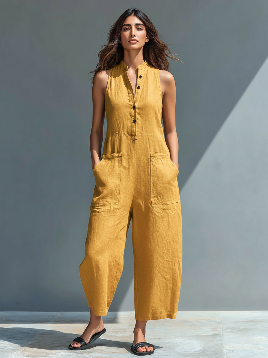Zeria - Fluid Linen Jumpsuit