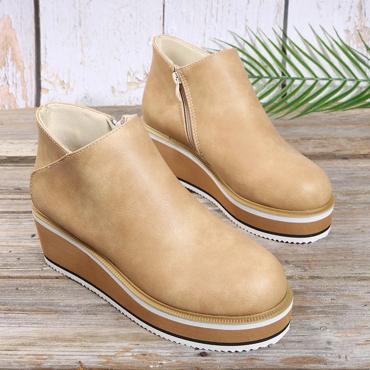 Neve - Cushioned Wedge Ankle Boots