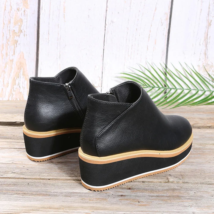 Neve - Cushioned Wedge Ankle Boots