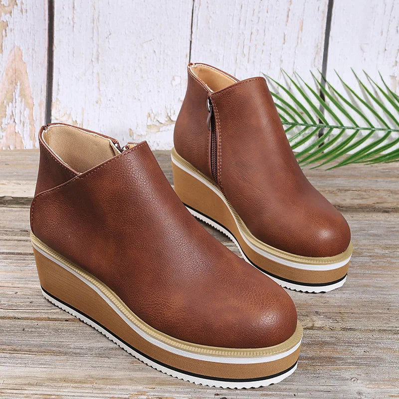 Neve - Cushioned Wedge Ankle Boots