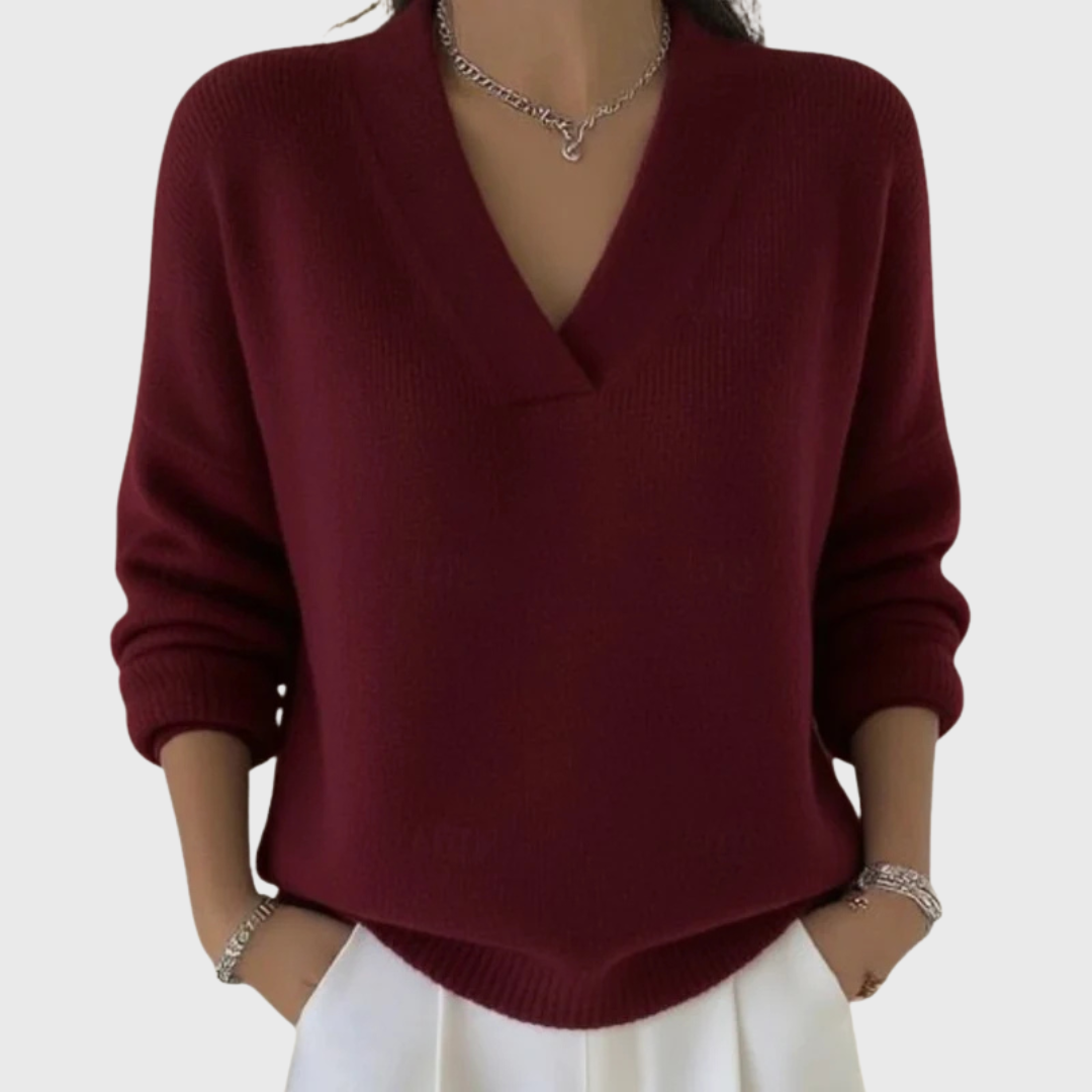 Vona - Soft-Touch V-Neck Knit Sweater