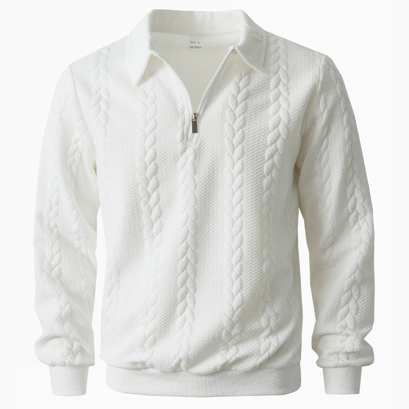 Ethan - Textured Quarter-Zip Polo
