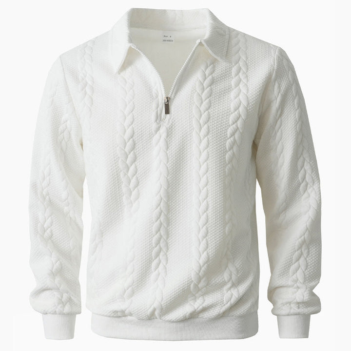 Ethan - Textured Quarter-Zip Polo