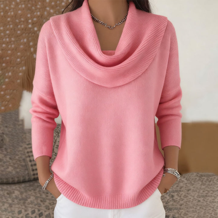 Mirelia - Draped Cowl Neck Sweater