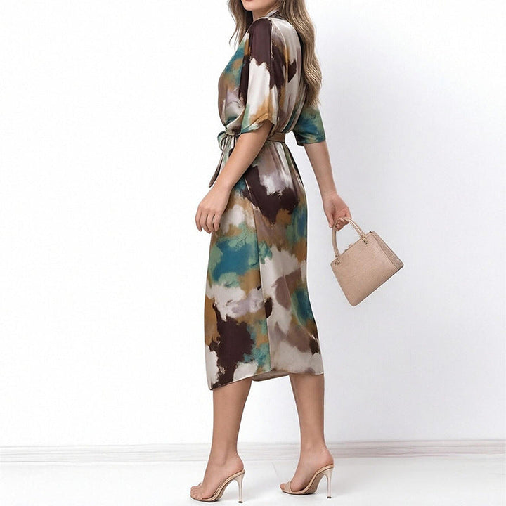 Jelyra - Lustrous Wrap Midi Dress