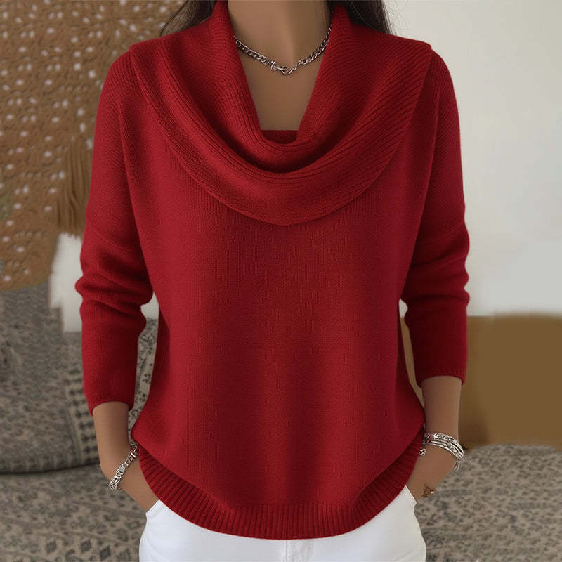 Mirelia - Draped Cowl Neck Sweater