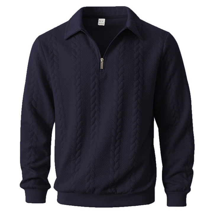 Ethan - Textured Quarter-Zip Polo