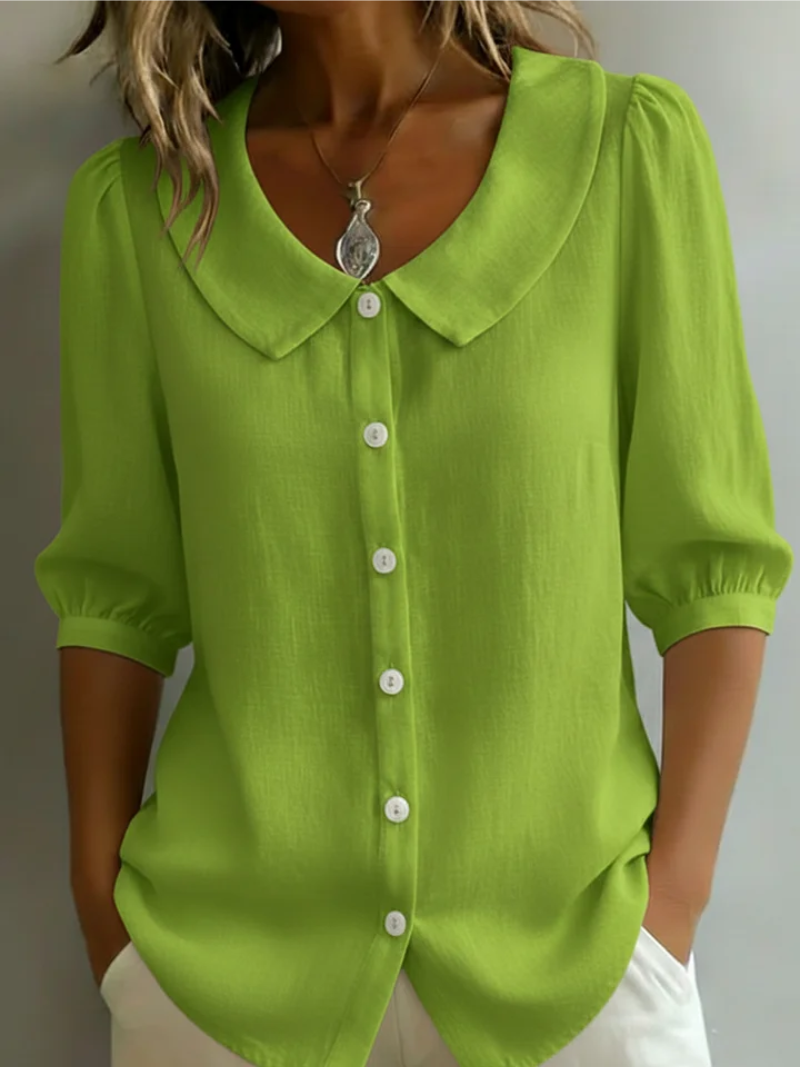 Velise - Soft Touch Button-Front Blouse