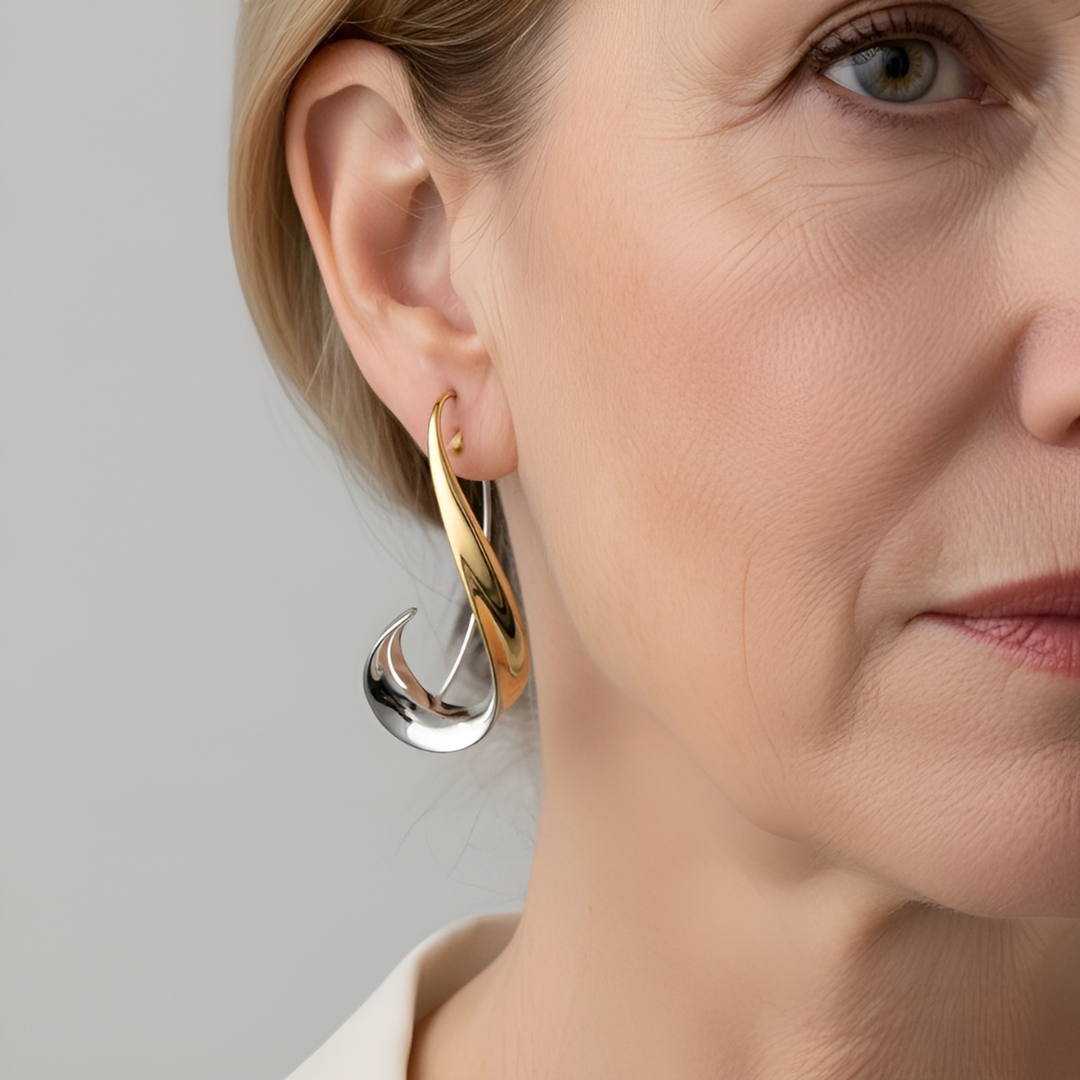 Norali - Refined Two-Tone Drop Earrings