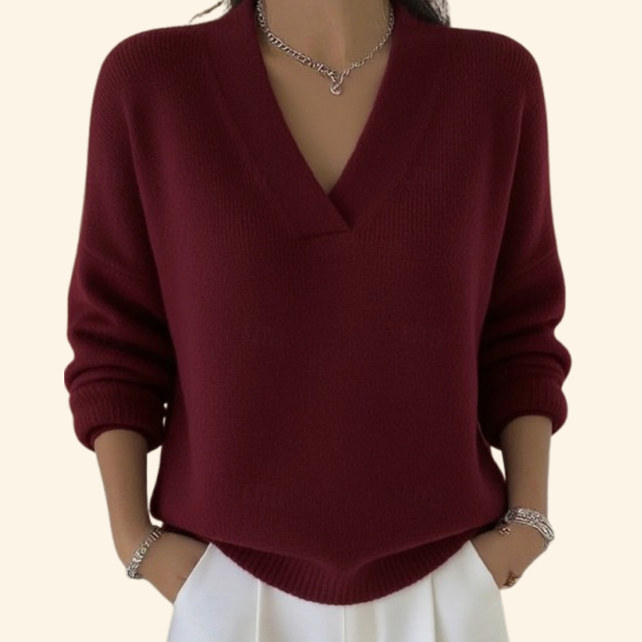 Vona - Soft-Touch V-Neck Knit Sweater
