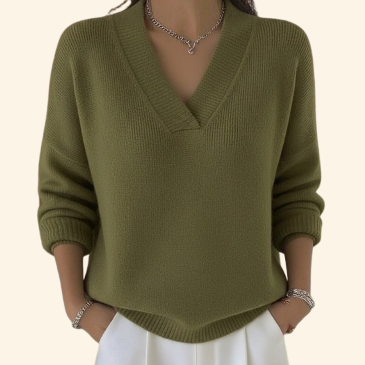 Vona - Soft-Touch V-Neck Knit Sweater