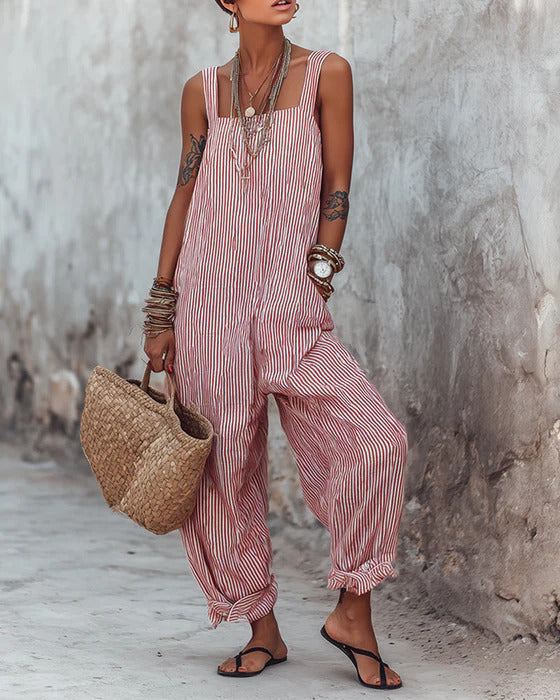 Noella - Lightweight Striped Jumpsuit