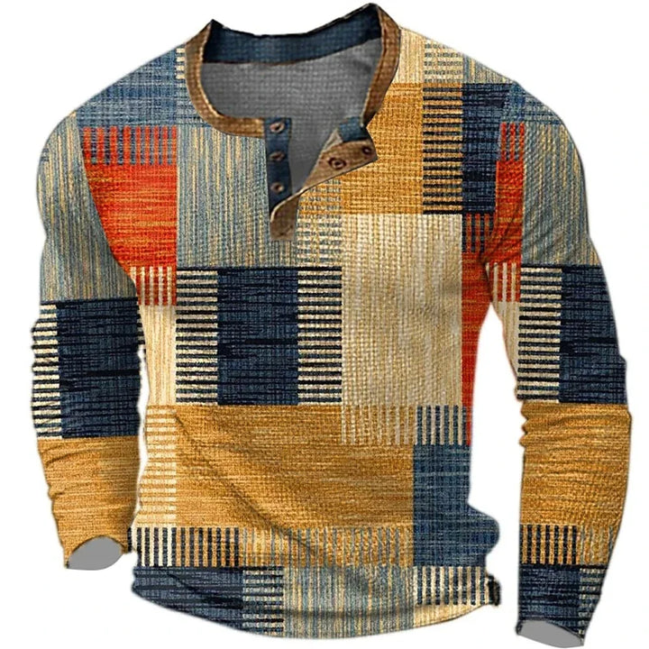 Soreth - Soft-Touch Patchwork Long Sleeve Shirt