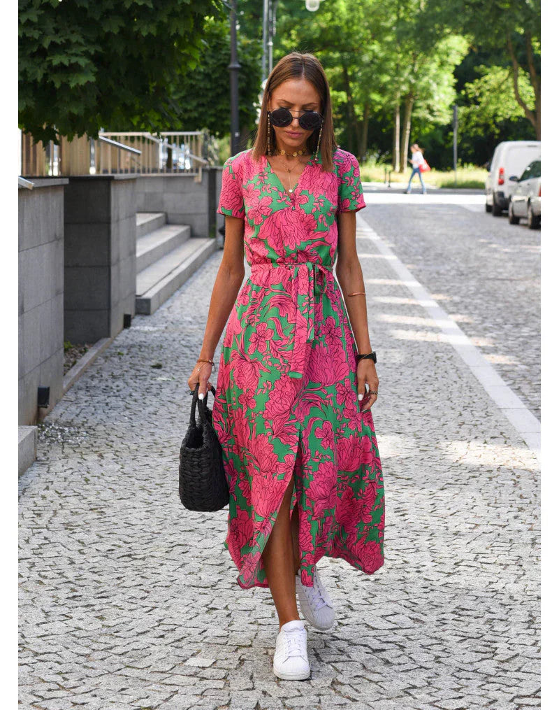Zayvia - Soft-Touch Sculpting V-Neck Dress