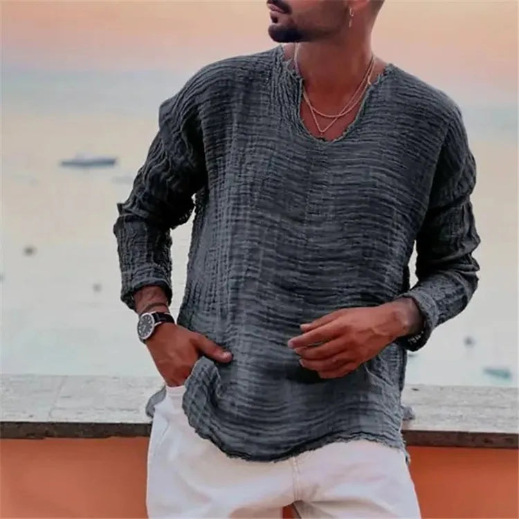 Kairus - Lace-Up Henley Shirt