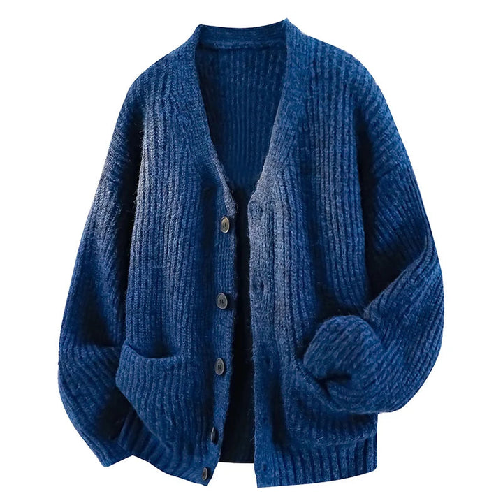 Galienne - Soft-Touch Oversized V-Neck Cardigan