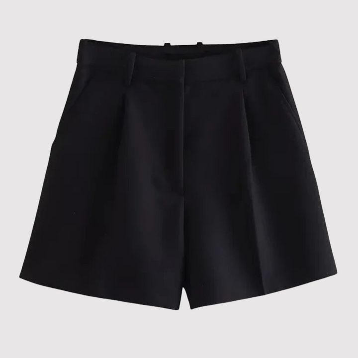 Mirelle - Tailored High-Waisted Pleated Shorts